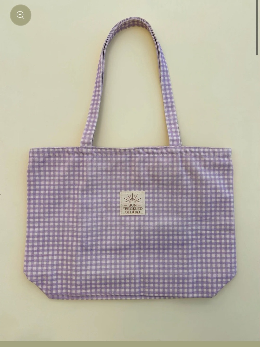 Sun Freckled Studio Purple Gingham Canvas Tote